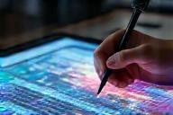 Designer travaillant sur écran graphique